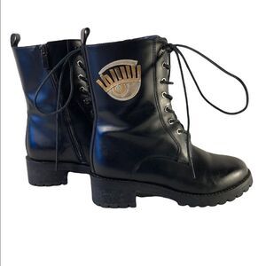 Lavorazione Artigiana Black Leather Moto Boots 7